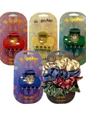 Harry Potter x Kitsch Recycled Plastic Claw Clip & Satin Scrunchies New Lot